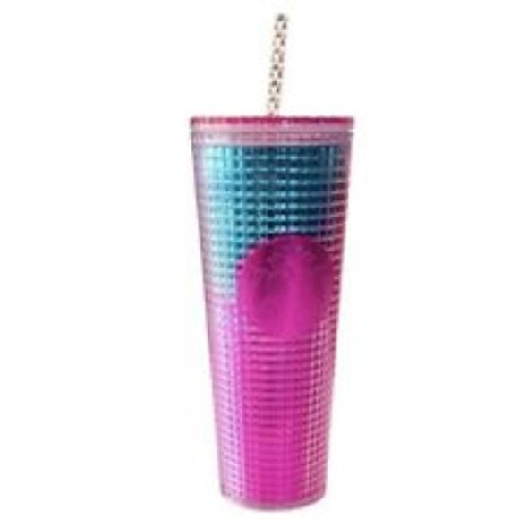 Starbucks Other - Starbucks Pink & Blue Grid tumbler